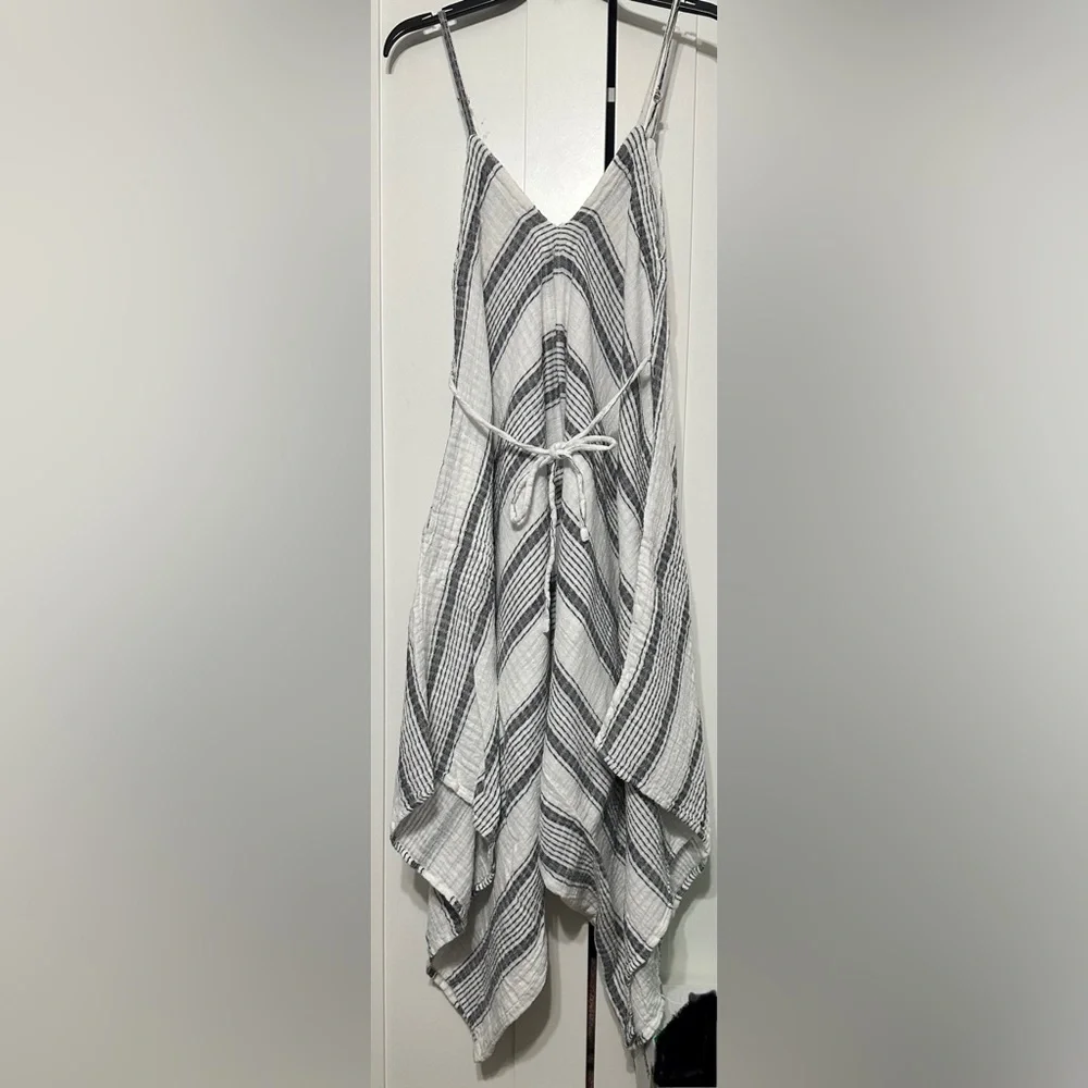 Cost Plus World Market Monochrome Striped Romper - Picture 1 of 5